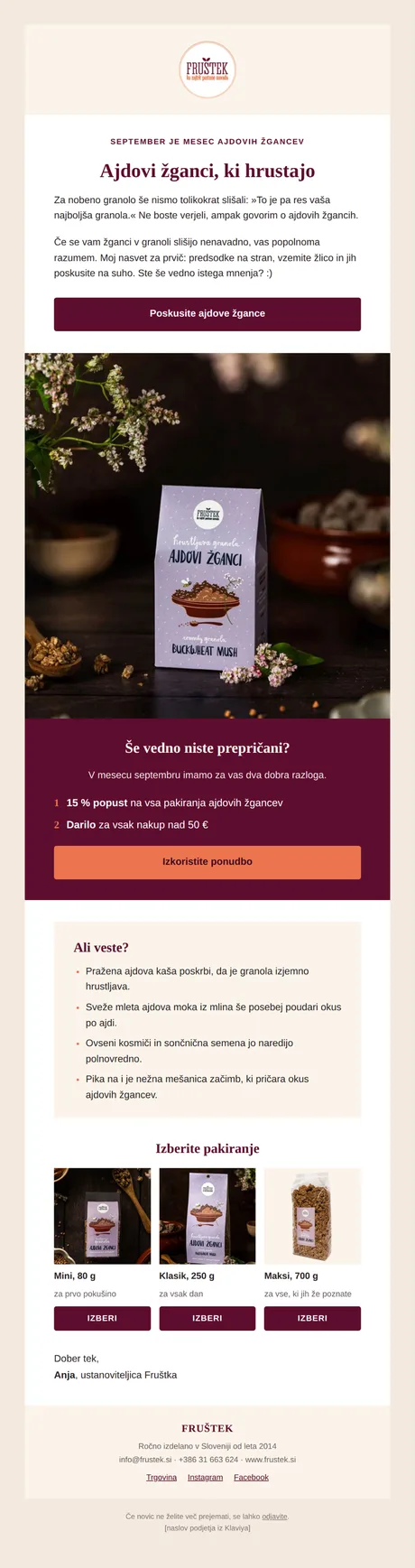 E-mail za Fruštek